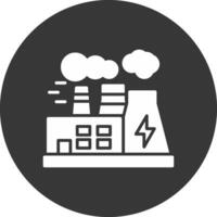 Power Plant Glyph Inverted Icon vector