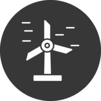 viento energía glifo invertido icono vector