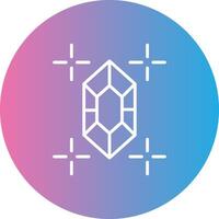 Gem Line Gradient Circle Icon vector