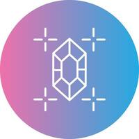 Gem Line Gradient Circle Icon vector