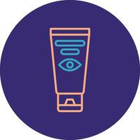 Eye Cream Line Two Color Circle Icon vector