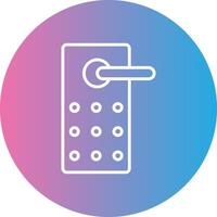 Door Lock Line Gradient Circle Icon vector