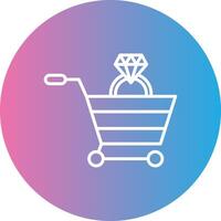 Shopping Cart Line Gradient Circle Icon vector