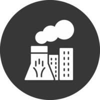 Power Plant Glyph Inverted Icon vector