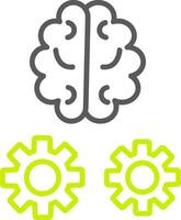 Brain Training Line Two Color Icon vector