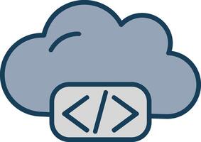 Cloud Coding Line Filled Grey Icon vector
