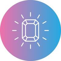 Gem Line Gradient Circle Icon vector