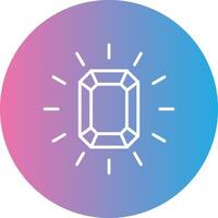 Gem Line Gradient Circle Icon vector