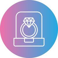 Diamond Ring Line Gradient Circle Icon vector