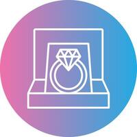 Diamond Ring Line Gradient Circle Icon vector