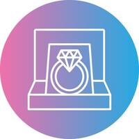 Diamond Ring Line Gradient Circle Icon vector