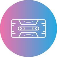 Cassette Tape Line Gradient Circle Icon vector