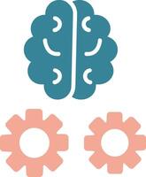 Brain Training Glyph Two Color Icon vector