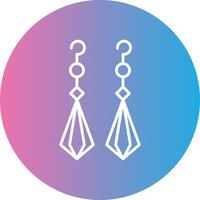 Earrings Line Gradient Circle Icon vector