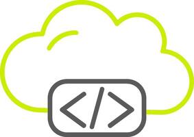 Cloud Coding Line Two Color Icon vector