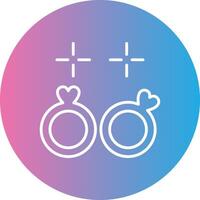 Wedding Rings Line Gradient Circle Icon vector