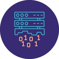 Data Loss Line Two Color Circle Icon vector