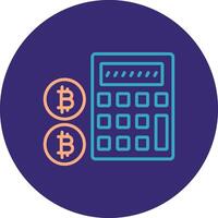 Calculator Calculator Line Two Color Circle Icon vector