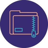 Zip Folder Line Two Color Circle Icon vector