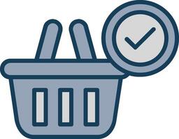 Basket Line Filled Grey Icon vector