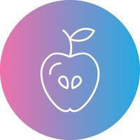 manzana línea degradado circulo icono vector