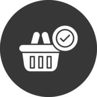 Basket Glyph Inverted Icon vector