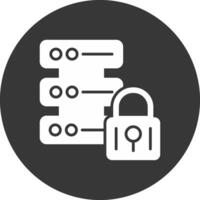 Secure Data Glyph Inverted Icon vector