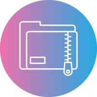 Zip Folder Line Gradient Circle Icon vector