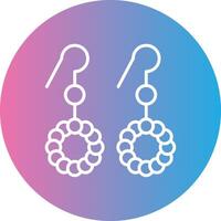 Earrings Line Gradient Circle Icon vector
