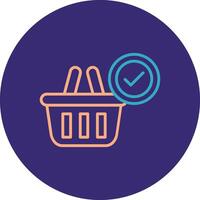 Basket Line Two Color Circle Icon vector