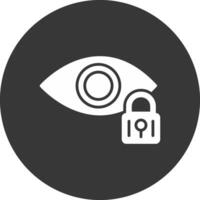 Retinal Scan Glyph Inverted Icon vector