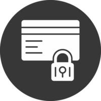 Secure Payment Glyph Inverted Icon vector