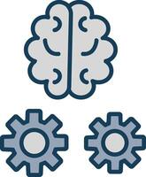 Brain Training Line Filled Grey Icon vector