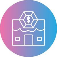 Pawn Shop Line Gradient Circle Icon vector