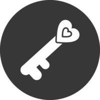 Old Key Glyph Inverted Icon vector