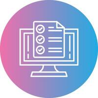 Monitor Line Gradient Circle Icon vector