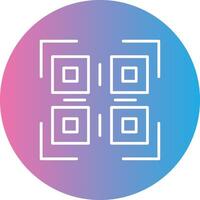 Qr Code Line Gradient Circle Icon vector