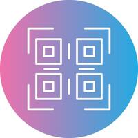 Qr Code Line Gradient Circle Icon vector