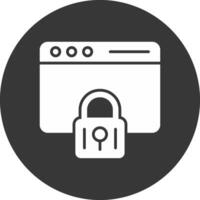 Web Security Glyph Inverted Icon vector