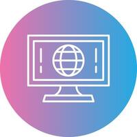 OnLine Gradient Circle University Line Gradient Circle Icon vector