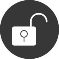 Unsecure Glyph Inverted Icon vector