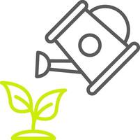 Watering Plants Line Two Color Icon vector