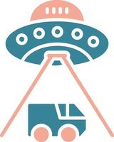 Ufo Glyph Two Color Icon vector