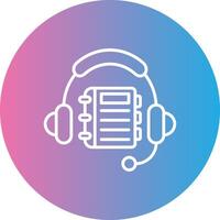 Listening Line Gradient Circle Icon vector