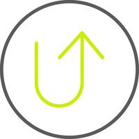 U Turn Line Two Color Icon vector