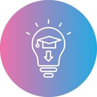 Idea Bulb Line Gradient Circle Icon vector