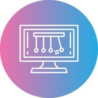 Newtons Cradle Line Gradient Circle Icon vector