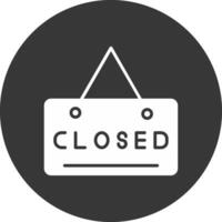 Closed Sign Glyph Inverted Icon vector