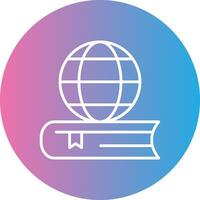 Global Education Line Gradient Circle Icon vector