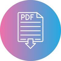 pdf línea degradado circulo icono vector